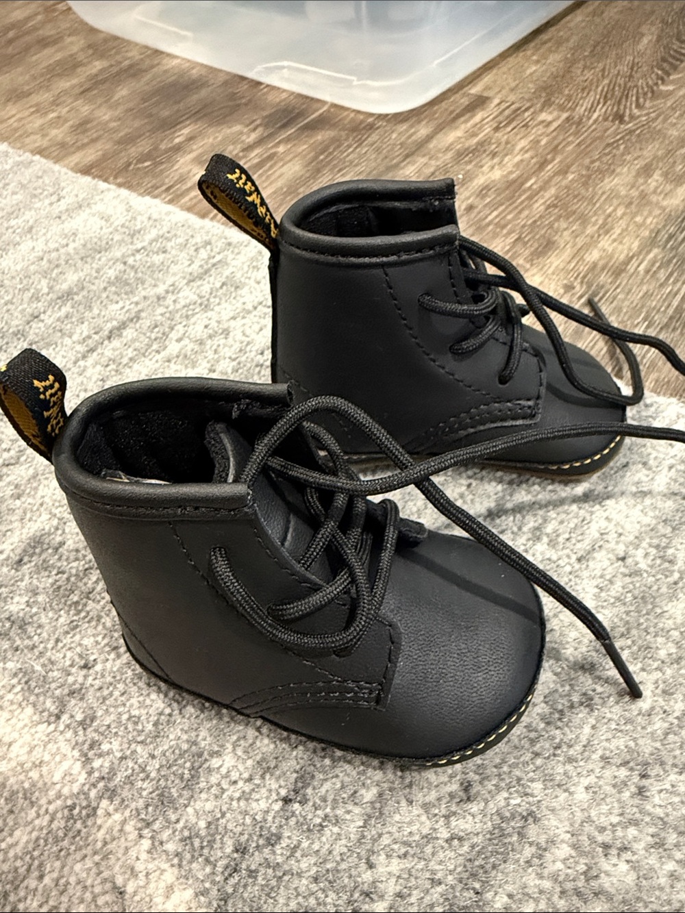Baby/Toddler Black Lace-Up Ankle Boots